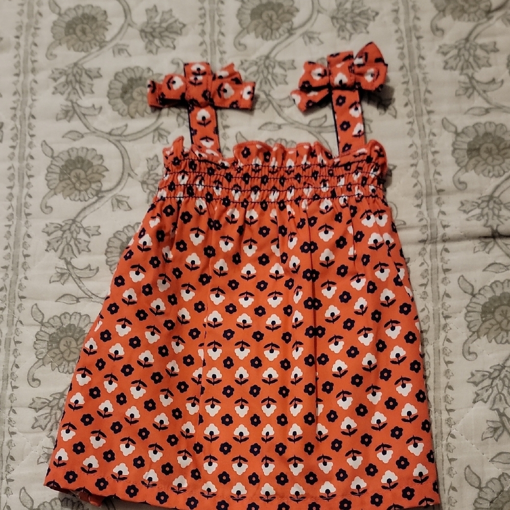 Floral Orange Kids Dress